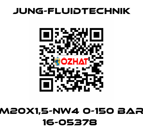 M20X1,5-NW4 0-150 BAR 16-05378  JUNG-FLUIDTECHNIK