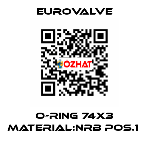 O-RING 74X3 MATERIAL:NRB POS.1  Eurovalve