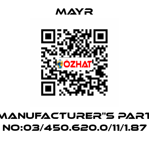 Manufacturer"s Part No:03/450.620.0/11/1.87 Mayr