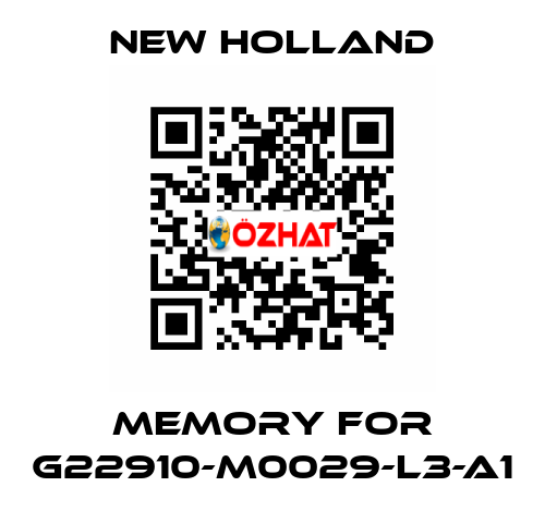 memory for G22910-M0029-L3-A1 New Holland