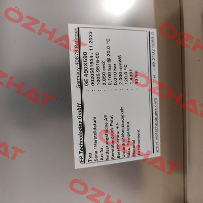 Nr. 1005-9516-00 Type GE 0490x0590 mm Brilex