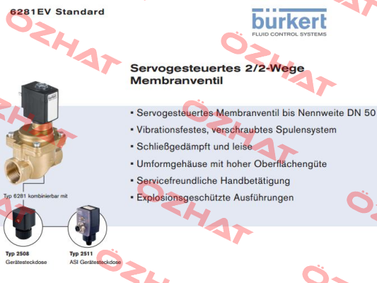 2/2-Wege-Magnetventil Typ:6281  Burkert