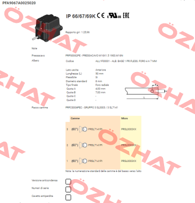 PFA9067A0025020 Ter Tecno Elettrica Ravasi