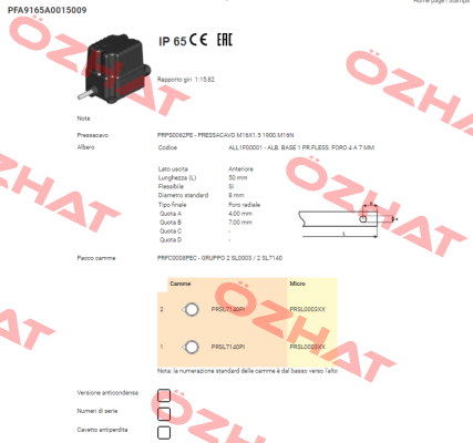 PFA9165A0015009 Ter Tecno Elettrica Ravasi