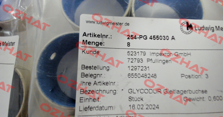 F15279101 - 254PG 455030 A Glycodur