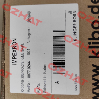 K400/VB-306/NKA3/End/M3,8A/KL Klinger Born