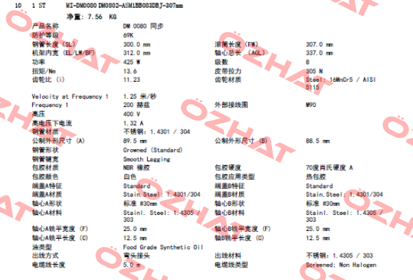 DM0080 425W Interroll