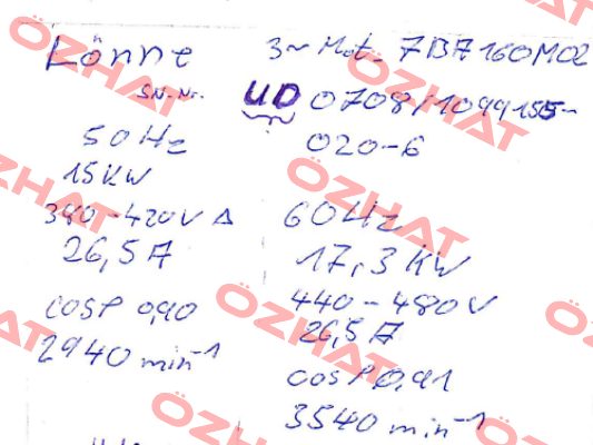 7BA160M02 obsolete,replaced by 1TZ9003-1DA33-4AA4 15 kW 3000n  Lönne