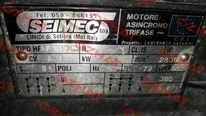 HFAPE80C2 obsolete, replaced by HPE71 LA2 - 4 kW  Seimec (Rossi)