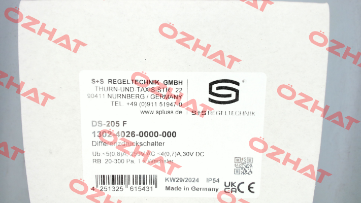 DS-205-F S+S REGELTECHNIK