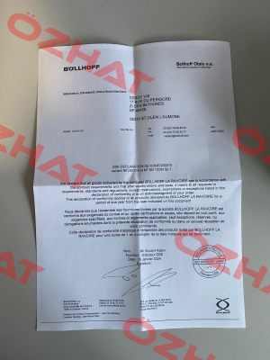 CERTIFICATE OF CONFORMITY NFL 00-015C BOLLHOFFOTALU Böllhoff