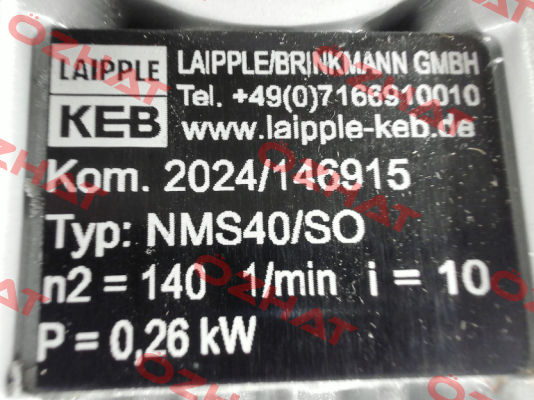 Typ NMS40HU-10/1-63L/4A-IE2-TB-ST05 LAIPPLE KEB