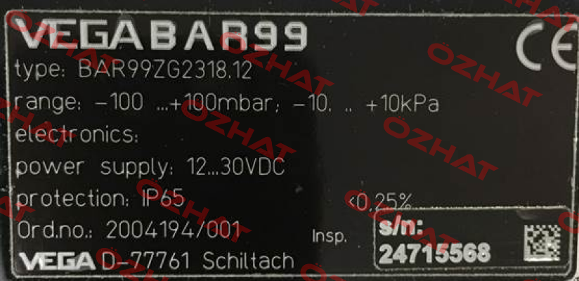 BAR99ZG2318.12 - obsolete , replaced by BAR14.X3TA1GG1  Vega