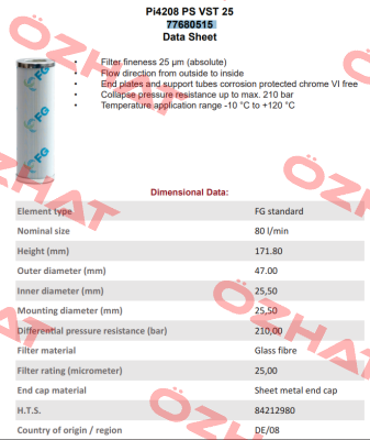 77680515 / PI4208PSVST25 MAHLE
