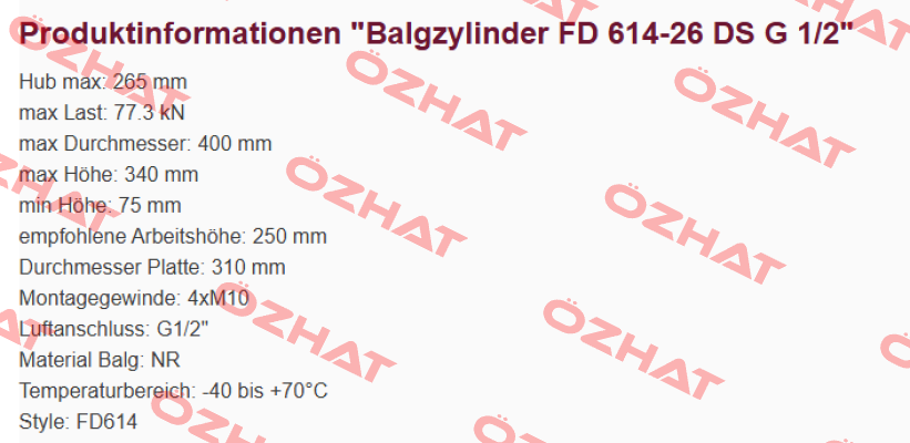 FD 614-26 DS G1/2 Contitech