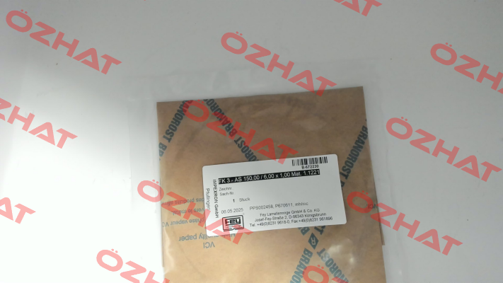 PPS002458 / FK 3 - AS 150,00 / 6,00 x 1,00 Mat. 1.1221 Fey