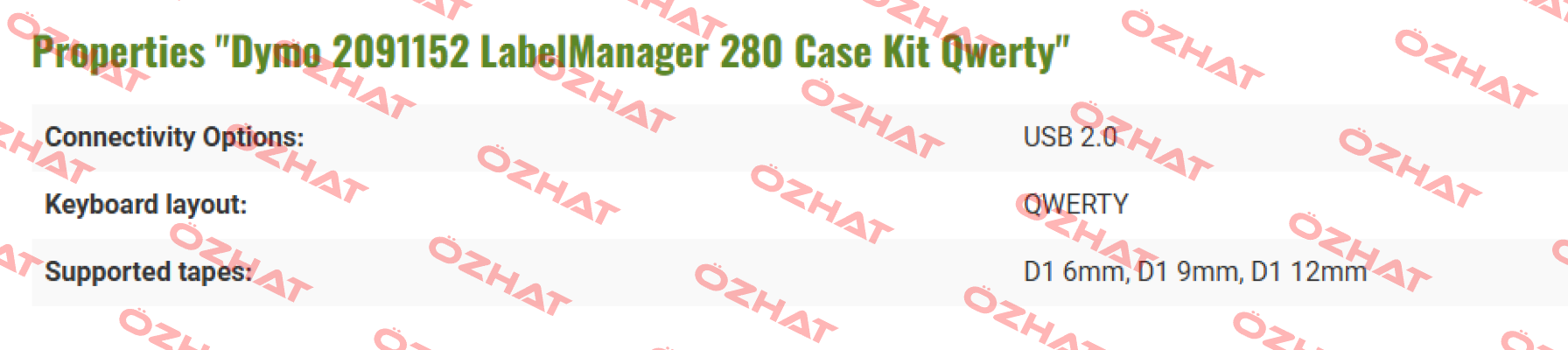2091152 / LabelManager 280 Case Kit Qwerty DYMO