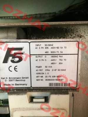 Art Nr: 20.F5.GOR-960A/ obsolete,replacement 20F5G1R-960A  LAIPPLE KEB