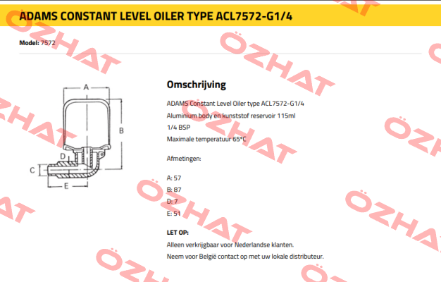ACL 7572 1/4" BSP-ZINK Adams Lube