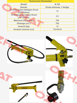 B-700 - Handpumpe Hydrafore Power Tools