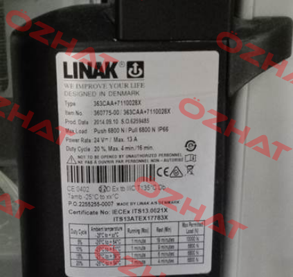 363CAA+7110028X - OEM for  PREMIER TECH CHRONOS B.V.  Linak