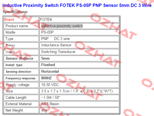 PS-05P Fotek