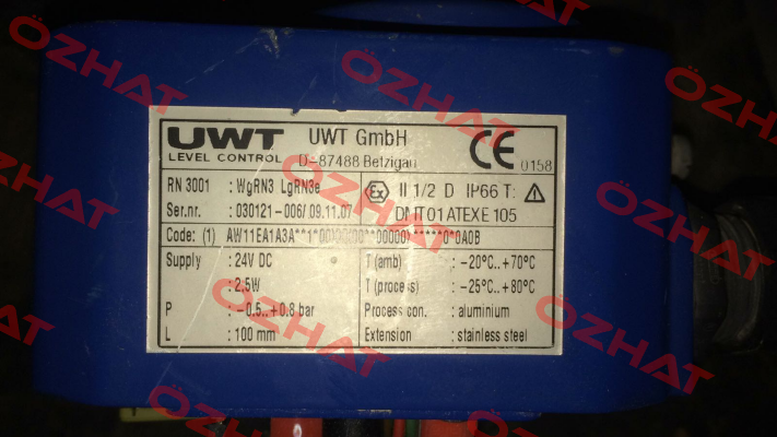 Type: RN 3001 - AW11EA1A3A Uwt
