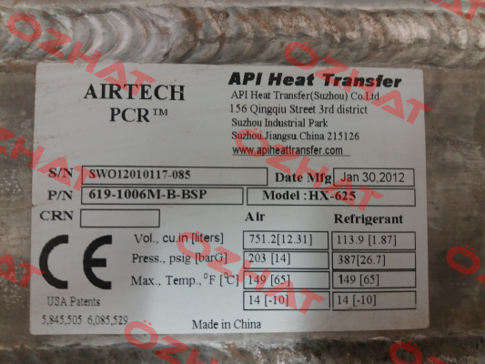 619-1006M-B-BSP API Airtech