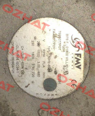 TYPE: 7605077P01 FMV-Lamel (now Ziehl Abegg)