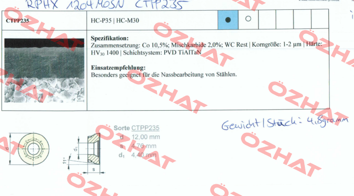 RPHX 1204MOSN CTPP235  Ceratizit