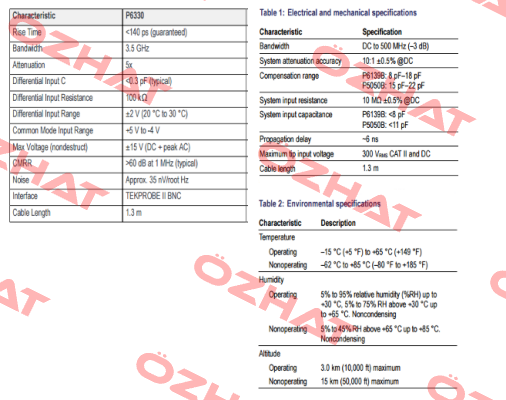 P6330 - obsolete, to find a replacement please specify the model of the oscilloscope Tektronix