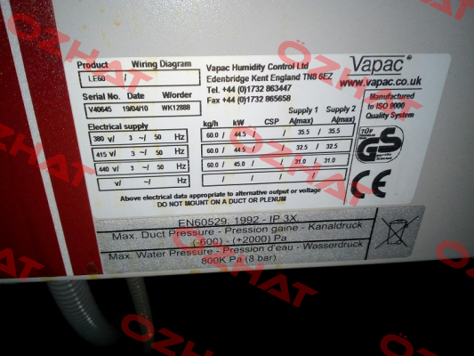 LE60D Vapac