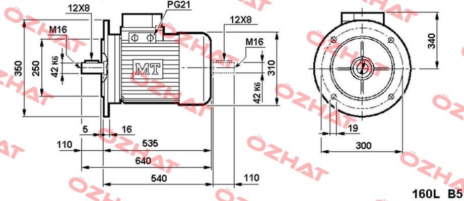 Typ DN 160 L-4/8 B3 Fimet