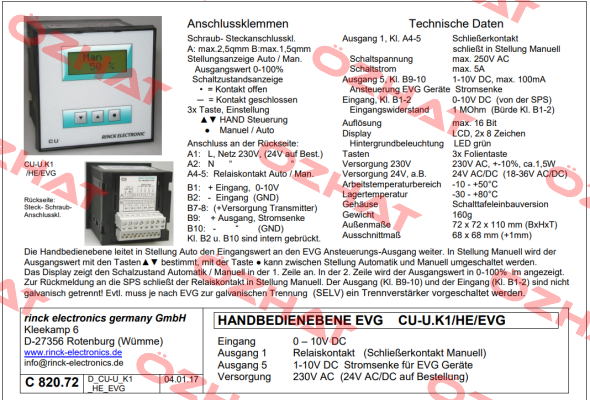 CU-U.K1/HE/EVG  Rinck Electronic