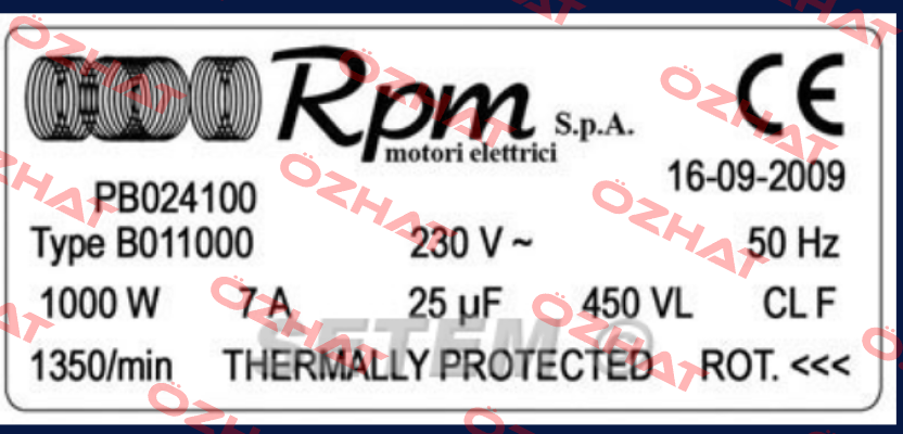 B011000 RPM - Motori elettrici