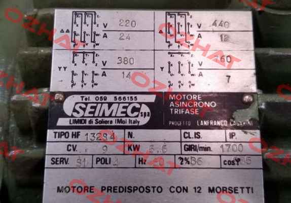 HF 132S 4 obsolete,replaced by HB3 132S 4 220.440-60 B5  Seimec (Rossi)