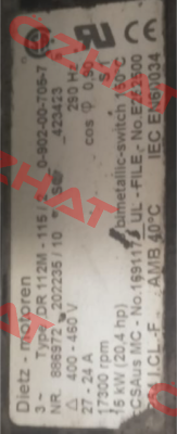 DR 112M-115/2 (OEM FOR KRONES AG Maschinenfabrik) Dietz-Motoren