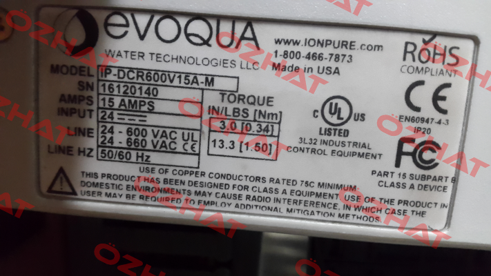 41161000001 Evoqua Water Technologies