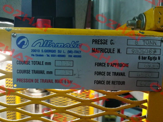 pressure regulator for 9805069 obsolete, replaced by 82931A4 REG. SY2 Alfamatic