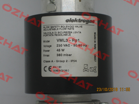 VML-3-RP1 - 230 VAC - 50/60 Hz - 360 mbar (stock) Elektrogas