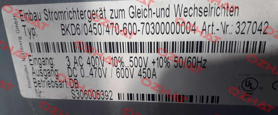 BKD 6/0450/470-600-70303000104-3.18 Baumüller