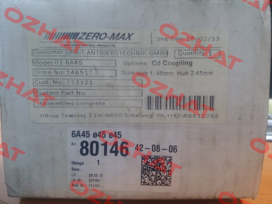 100349( bolt & nut kit short 6A45 / 6P45) ZERO-MAX