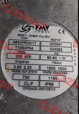 A0600 4PR20 TX090P04 FMV-Lamel (now Ziehl Abegg)