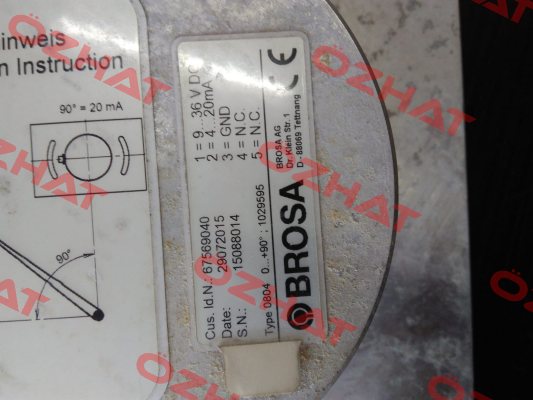 Type: 0804 0  S/N: 15088014 OEM Brosa