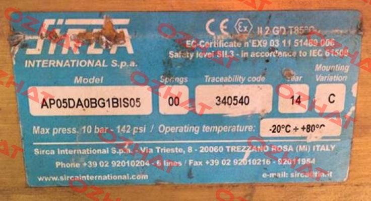 AP05DA0BG1BIS05 Sirca
