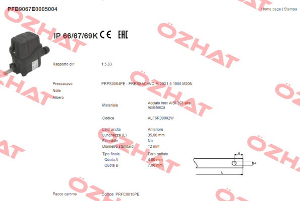 PFB9067E0005004 Ter Tecno Elettrica Ravasi