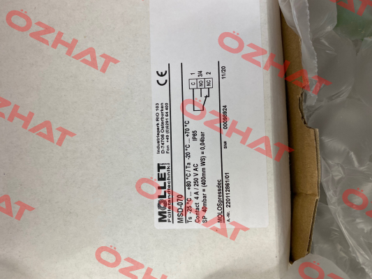 P/N: 90261089; Type:MSD-070 Mollet