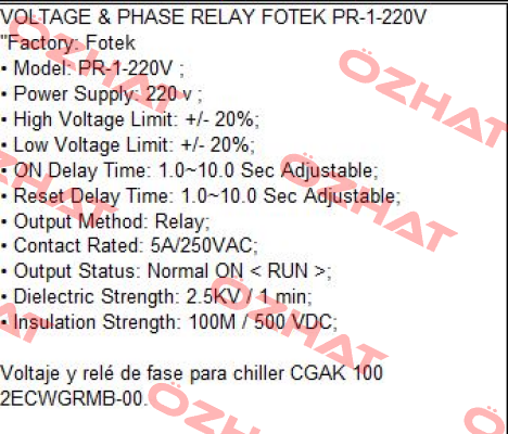 PR-1-220V  Fotek