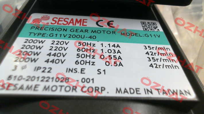 reducer for G11V200S-40 Sesame Motor