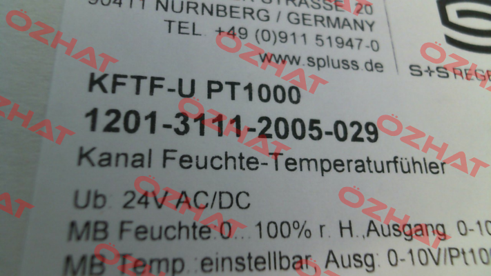 KFTF-U Pt1000 (1201-3111-2005-029) S+S REGELTECHNIK